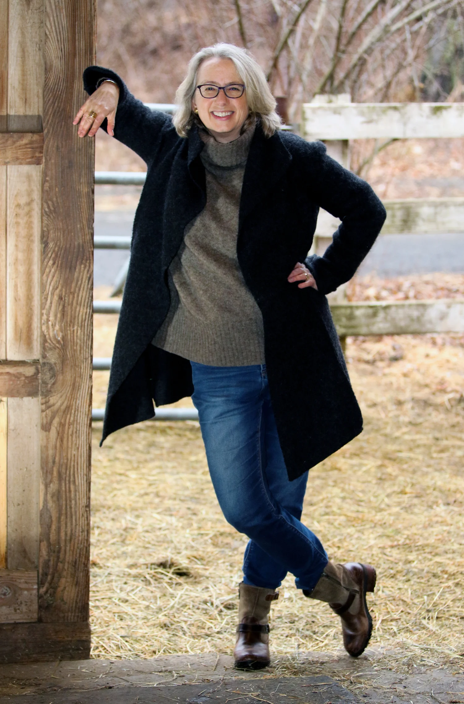 Tory Bilski at a horse farm in Connecticut